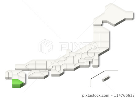 Simplified 3D Map of Japan Kagoshima Prefecture Isometric (Shadowed Transparent Background) Simplified 3D Map of Japan Kagoshima Prefecture Isometric (Shadowed Transparent Background) 114766632