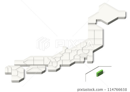 Simplified 3D Map of Japan - Okinawa Prefecture - Isometric (Shadowed and Transparent Background) Simplified 3D Map of Japan - Okinawa Prefecture - Isometric (Shadowed and Transparent Background) 114766638