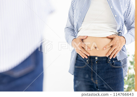Middle-aged man, metabolic syndrome, concern Middle-aged man, metabolic syndrome, concern 114766643