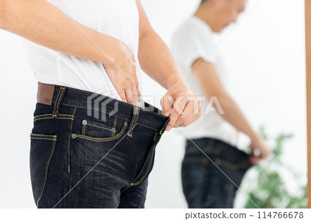 Middle-aged man, diet, no face Middle-aged man, diet, no face 114766678