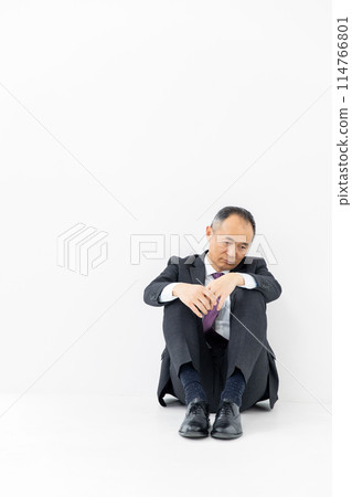 中年男子商務坐垂直 114766801