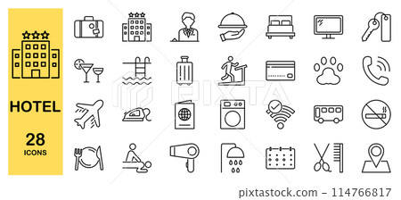 Hotel icon set Hotel icon set 114766817