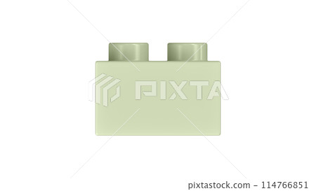 Seafoam Green Lego Block Isolated on a White Background. Close Up View of a Plastic Children Game Brick for Constructors, Side View. High Quality 3D Render with a Work Path. 8K Ultra HD, 7680x4320 114766851