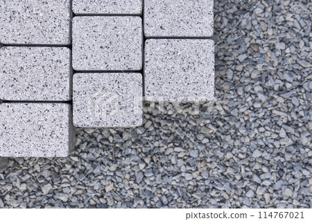 Detail to building a new interlocking paving, industrial concept 114767021