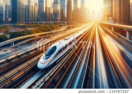 speed motion in urban highway road tunnel 114767587