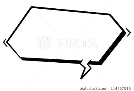 Cool, three-dimensional speech bubble, white background, single item 114767916