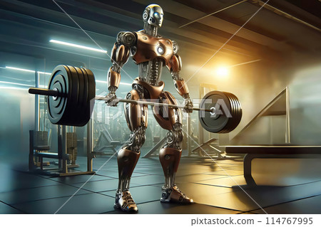 sexy muscular young woman lifting barbell in gym sexy muscular young woman lifting barbell in gym 114767995