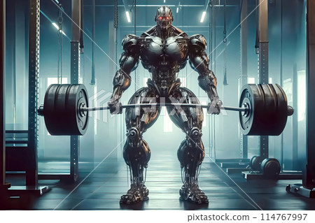 fitness equipment in gym interior fitness equipment in gym interior 114767997