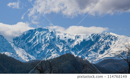 Snow-covered Northern Alps as seen from Ogawa Observatory 114768149