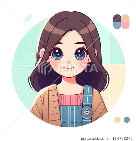 一名逗人喜愛的婦女的例證有微笑的 一名逗人喜愛的婦女的例證有微笑的 114768273