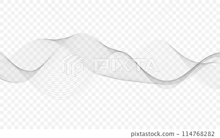Abstract vector illustration with black wavy lines flowing dynamic isolated on white background. Hand drawn vector art 114768282