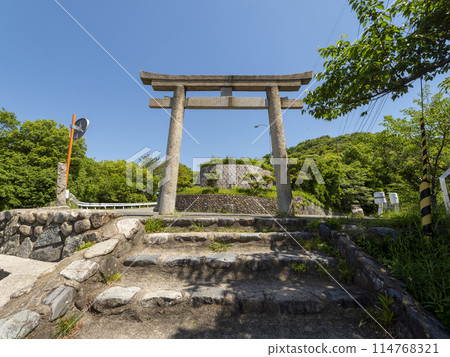 Torii gate at the observation deck on Satsukiyama Driveway 114768321