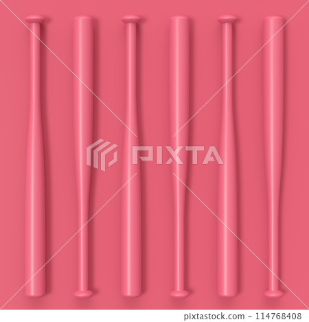 Wooden professional softball or baseball bat and ball on monochrome background 114768408