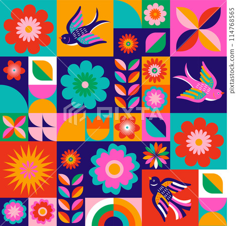 Geometrical pattern design for Hispanic Heritage month, Cinco de Mayo, Mexican fiesta or any other 114768565