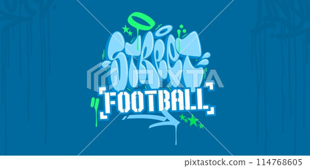 Trendy Cool Abstract Hip Hop Hand Written Urban Graffiti Style Street Soccer Vector Illustration 114768605