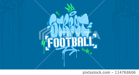 Cool Abstract Hip Hop Hand Written Urban Graffiti Style Street Soccer Vector Illustration 114768606