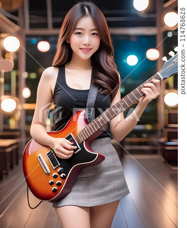girl playing guitar 114768628