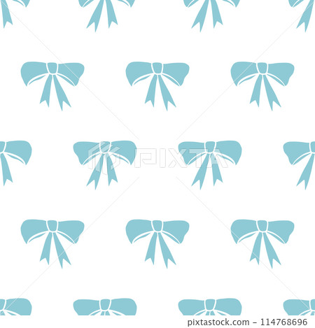 Gift Bows Seamless Pattern. Ribbon Vintage Doodle  114768696