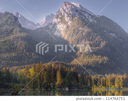 Watzmann mountain near Konigssee lake in Berchtesgaden National Park, Germany 114768751