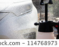 Foamy car wash using a pressure-type foam gun 114768973