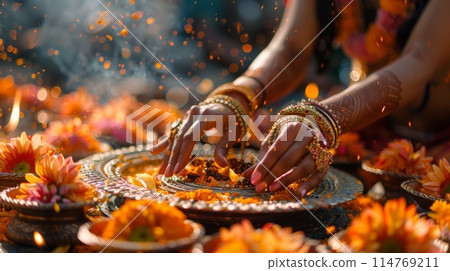 the Diwali festival in India 114769211