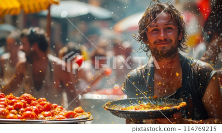 La Tomatina festival in Spain 114769215