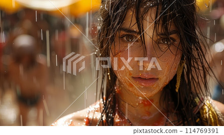 La Tomatina festival in Spain 114769391