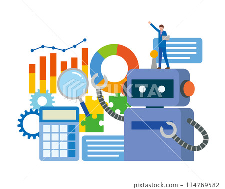 Man using artificial intelligence 114769582