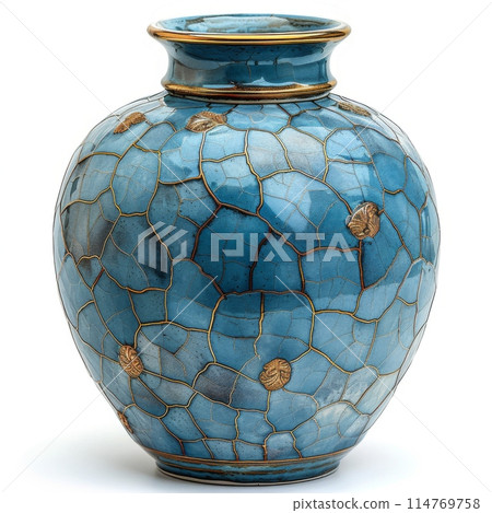 Blue Crackle Glaze Ceramic Vase Blue Crackle Glaze Ceramic Vase 114769758