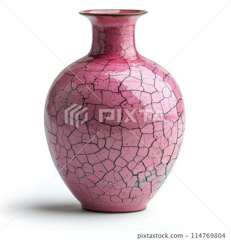 Pink Crackle Glaze Ceramic Vase Pink Crackle Glaze Ceramic Vase 114769804