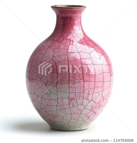 Pink Crackle Glaze Ceramic Vase Pink Crackle Glaze Ceramic Vase 114769806