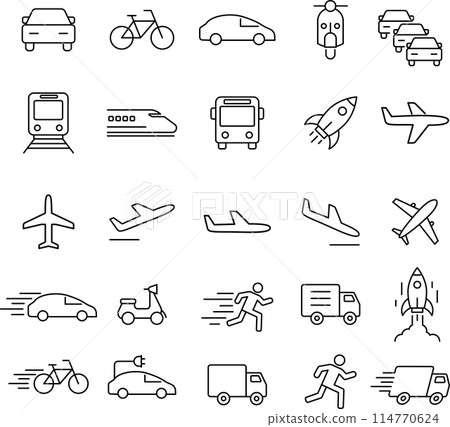 向量車輛線描圖標集 114770624