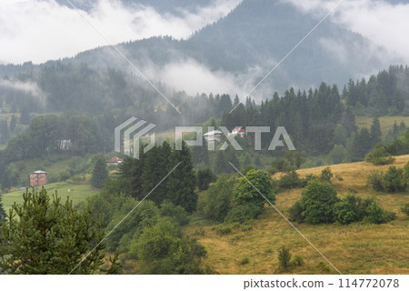 Beautiful village in Bulgaria in the Rhodope Mountains. Beautiful village in Bulgaria in the Rhodope Mountains. 114772078