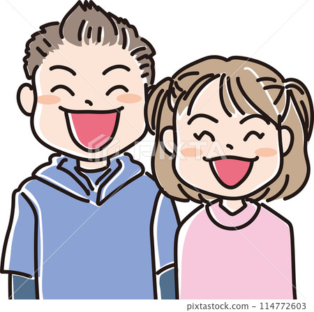 人物插畫_微笑的人_微笑的孩子_小學年齡的少男少女 人物插畫_微笑的人_微笑的孩子_小學年齡的少男少女 114772603