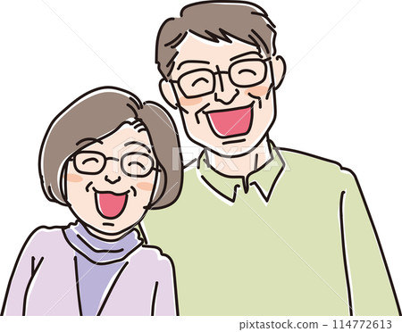People illustration_Smiling people_Smiling couple in their 50s_Men in their 50s_Women in their 50s People illustration_Smiling people_Smiling couple in their 50s_Men in their 50s_Women in their 50s 114772613