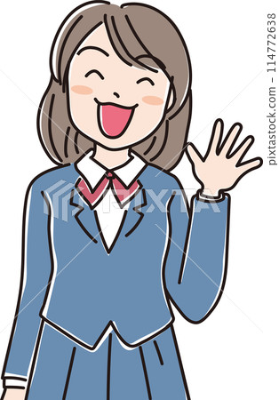 People illustration_smiling people_smiling female students_teenagers_high school students_junior high school students_students in uniform_JK People illustration_smiling people_smiling female students_teenagers_high school students_junior high school students_students in uniform_JK 114772638
