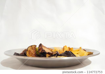 A Hearty Eggplant and Potato Dish 114772753