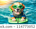 dog in swimming pool 114773052