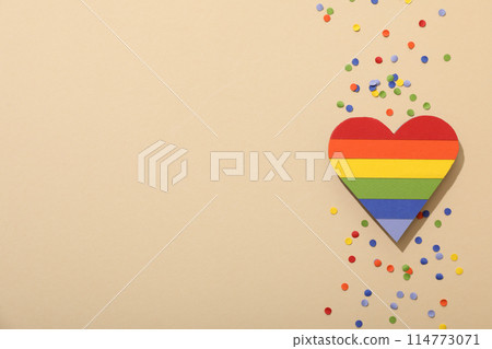 LGBT parade concept, free love symbol on light background. 114773071