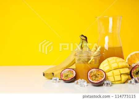 Concept of delicious and tasty exotic and tropical fruit Concept of delicious and tasty exotic and tropical fruit 114773115
