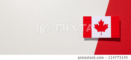 The flag of Canada on a white-red background The flag of Canada on a white-red background 114773145