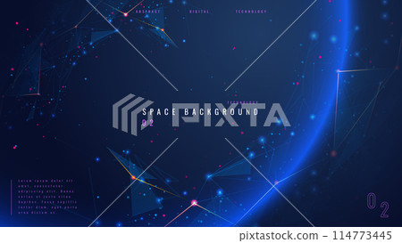 Abstract tech background with low poly wireframe elements. Abstract tech background with low poly wireframe elements. 114773445