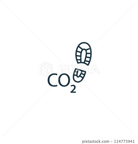 Carbon Footprint icon. Monochrome simple Social Responsibility icon for templates, web design and infographics 114773941