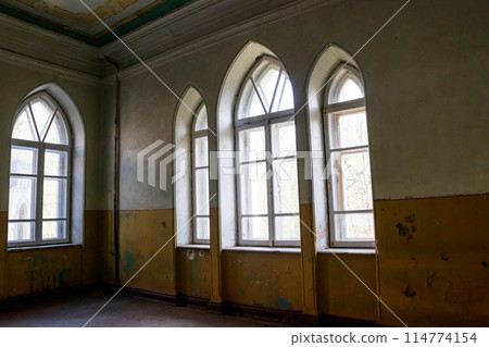 Interior of old abandoned Sharovka palace, also known as Sugar Palace in Kharkov region, Ukraine Interior of old abandoned Sharovka palace, also known as Sugar Palace in Kharkov region, Ukraine 114774154