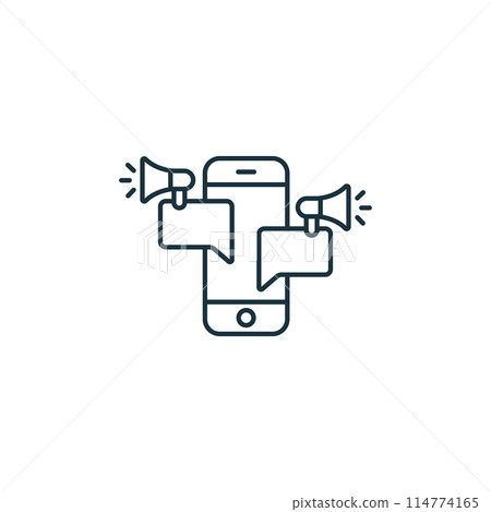 Sms Marketing icon. Monochrome simple Mobile Marketing And Advertising icon for templates, web design and infographics 114774165