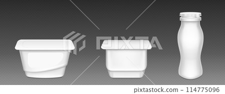 White plastic yogurt or cream cup package mockup White plastic yogurt or cream cup package mockup 114775096