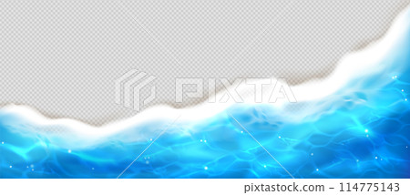 Beach sea wave top view. Ocean foam water texture Beach sea wave top view. Ocean foam water texture 114775143