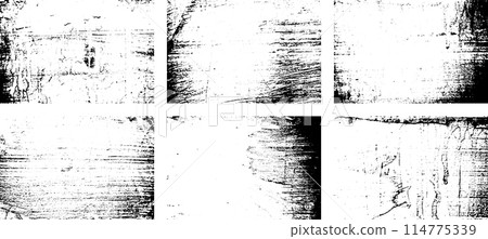 Black and white grunge. Distress overlay texture. Abstract surface dust and rough dirty wall background concept. Distress illustration simply place over object to create grunge effect. Vector EPS10. Black and white grunge. Distress overlay texture. Abstract surface dust and rough dirty wall background concept. Distress illustration simply place over object to create grunge effect. Vector EPS10. 114775339