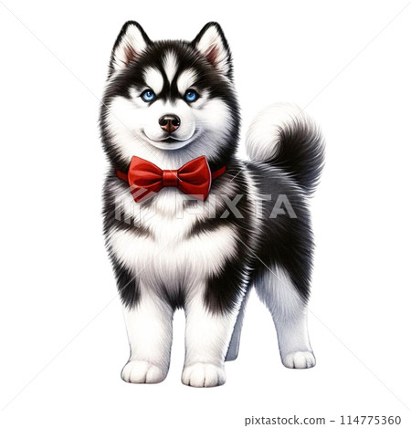 領結西伯利亞哈士奇 領結西伯利亞哈士奇 114775360