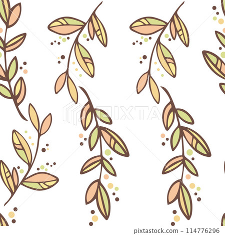 Decorative seamless beige autumn pattern 114776296